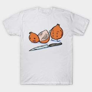 crying onion crime scene. T-Shirt